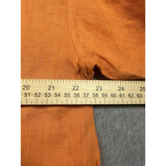 BRYN WALKER Orange Linen Boxy 3/4 Sleeve‎ Top S Lagenlook Beach Oversized - Picture 7 of 9